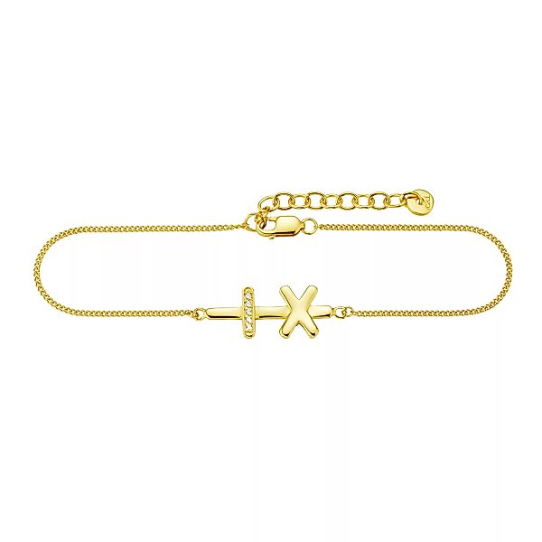 CAÏ Armband "925/- Sterling Silber vergoldet Zirkonia Kreuz" günstig online kaufen