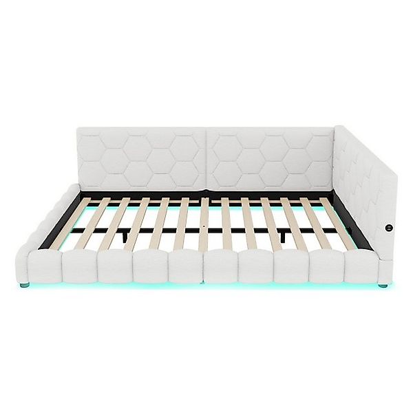Gotagee Schlafsofa Daybett 140x200cm Tagesbett USB Typ-C Vliesimitat Weiß günstig online kaufen