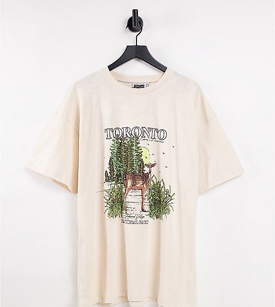 Reclaimed Vintage Inspired – T-Shirt in Hellbeige mit „Toronto“-Print-Neutr günstig online kaufen