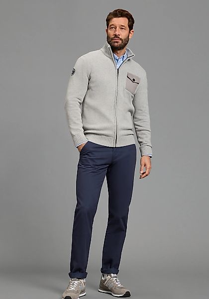 Mans World Strickjacke "Neue Kollektion Highlight mit Brusttasche und Badge günstig online kaufen