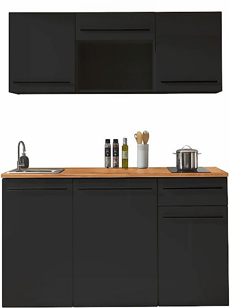 BASIC by Balculina Pantryküche "Jazz Singleküche" Breite 160 cm, wahlweise günstig online kaufen