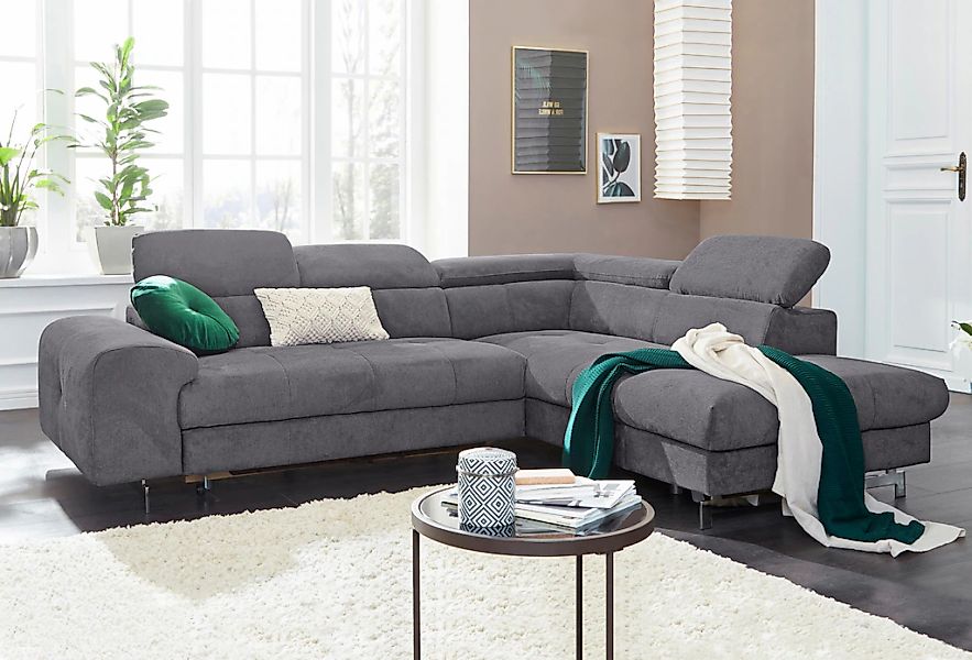 COTTA Ecksofa "Chef L-Form" mit Kopfteilverstellung, wahlweise mit Bettfunk günstig online kaufen