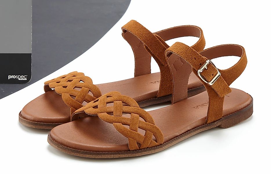 LASCANA Sandale "Sommerschuh", Sandalette, Sommerschuh aus Leder mit Cut-Ou günstig online kaufen