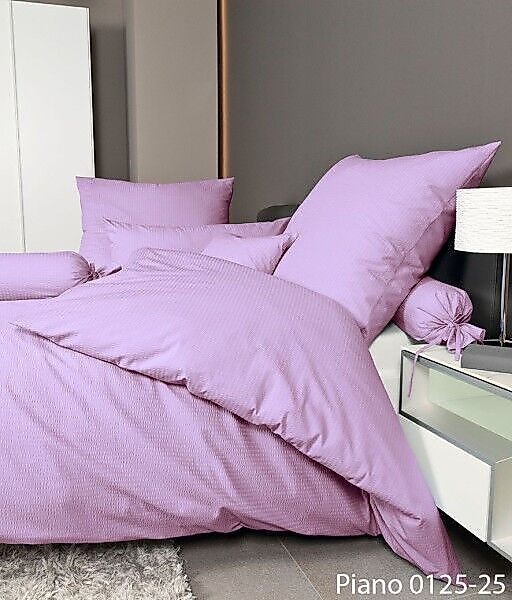 Janine Janine Mako-Soft-Seersucker Bettwäsche PIANO 0125 flieder Größe:  15 günstig online kaufen