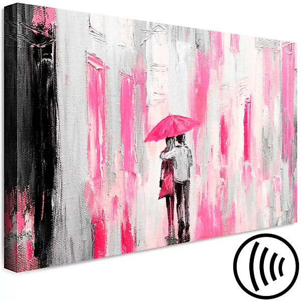 Leinwandbild Umbrella in Love (1 Part) Wide Pink XXL günstig online kaufen