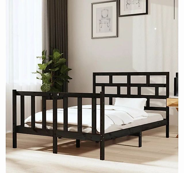 furnicato Bett Massivholzbett Schwarz Kiefer 120x190 cm günstig online kaufen