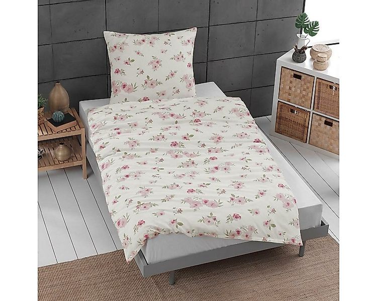 TRAUMSCHLAF Bettwäsche Rose, Flanell, 2 teilig, flauschig weiches, florales günstig online kaufen