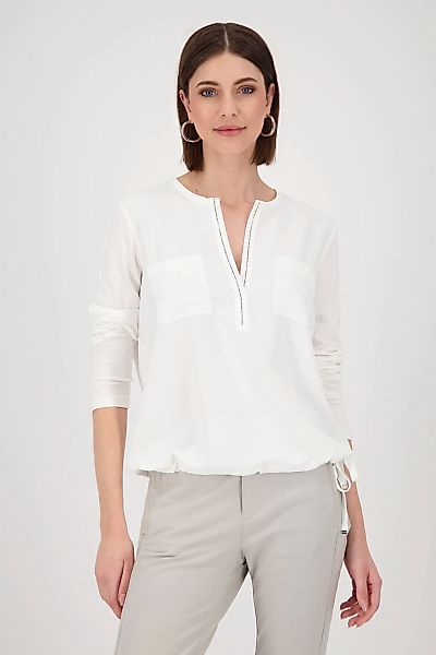 Monari Schlupfbluse "Schluse Basic Schmuck", Mit Rundhalsausschnitt mit Sch günstig online kaufen