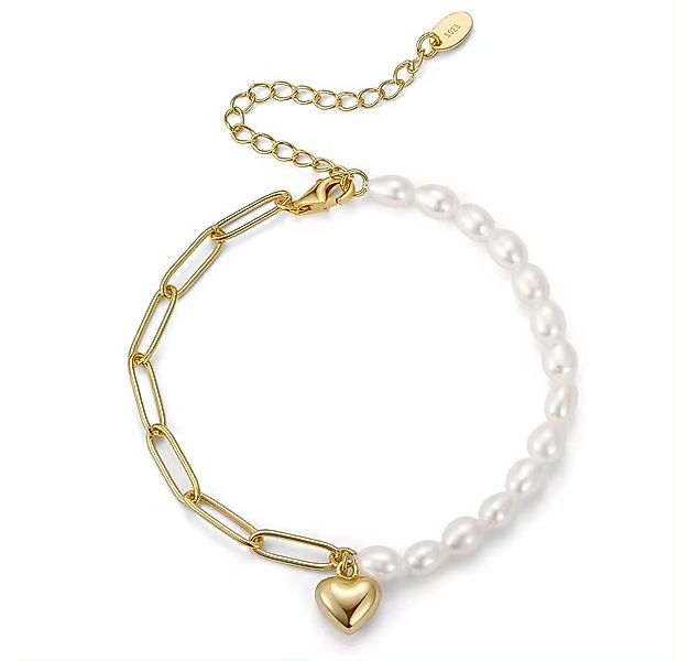 Runde Perlé Perlenarmband handgefertigtes Armband Stella Herzanhänger, hand günstig online kaufen