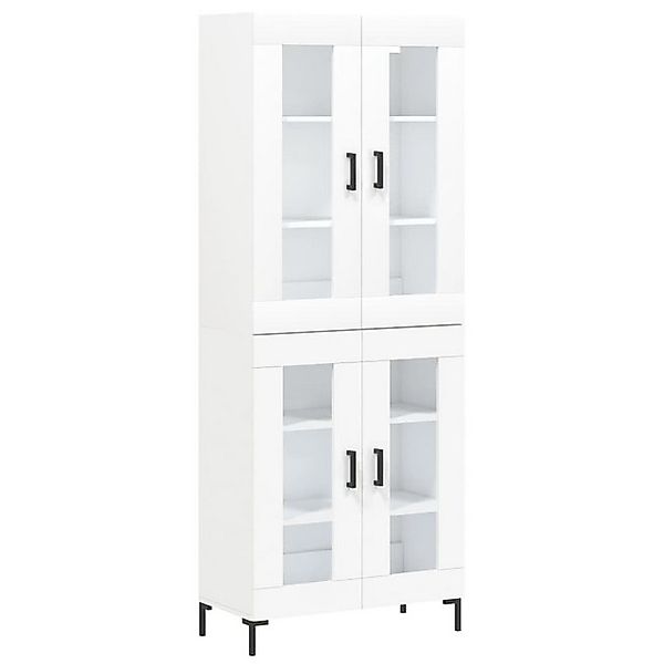 vidaXL Vitrine Highboard Weiß 69,5x34x180 cm Spanplatte Glas Vitrine günstig online kaufen