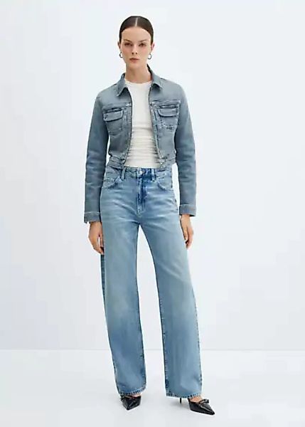 Cropped-Jeansjacke mit Reißverschluss günstig online kaufen