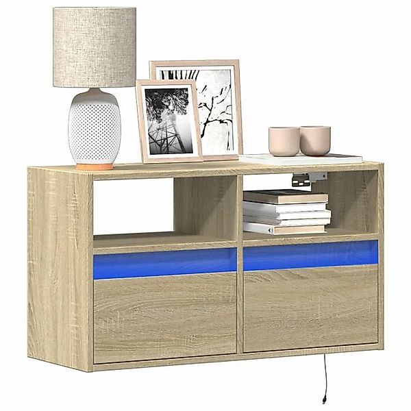 vidaXL Schrankmodule TV-Wandschrank mit LED-Beleuchtung Sonoma-Eiche 80x31x günstig online kaufen