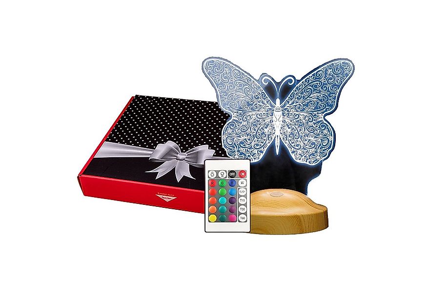 Geschenkelampe LED Nachttischlampe Schmetterling Butterfly 3D Gravur Nachtl günstig online kaufen