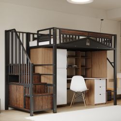 HAUSS SPOLE Hochbett 90x200cm, Metall-Sicherheitszaun, Sicherheitsleiter günstig online kaufen