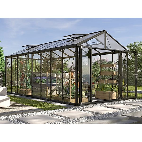 Vitavia Gewächshaus Zeus Comfort 15700 Schwarz 15,7 m² günstig online kaufen