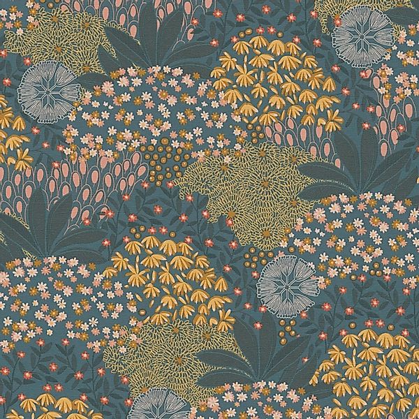 Livingwalls Tapete Blumenmuster Grau und Schwarz 53 cm x 10,05 m AS-387472 günstig online kaufen