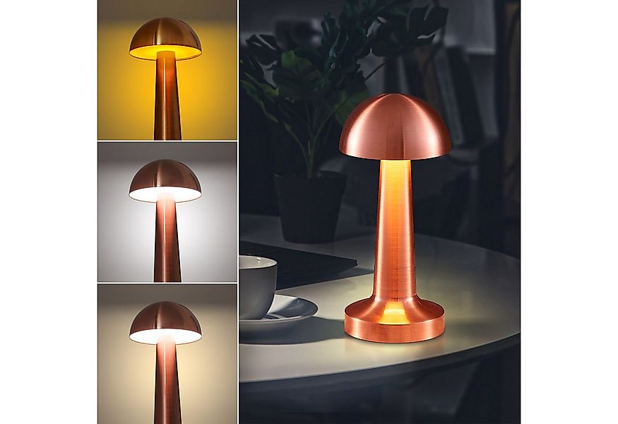 EAXUS Tischleuchte Aufladbare Mushroom Lampe - Schöne Deko Leuchte in Pilzf günstig online kaufen