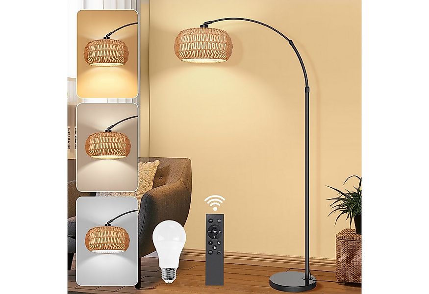 MUPOO Stehlampe LED Stehleuchten,Rattan Boho LED Stehlampe,Moderne Bettlamp günstig online kaufen