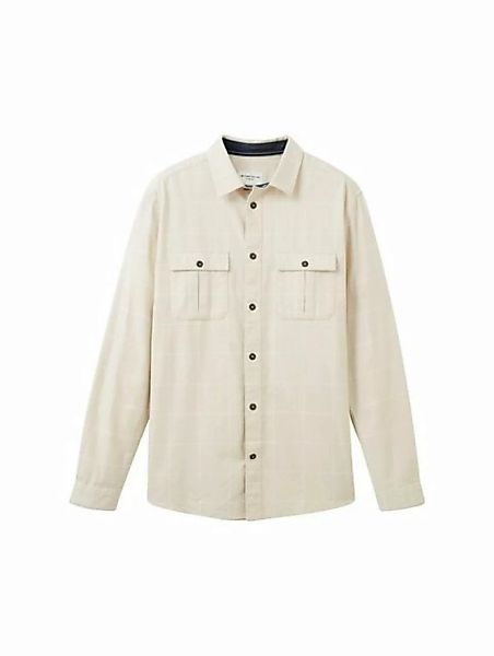TOM TAILOR T-Shirt comfort tonal checked shirt, vintage beige tonal check günstig online kaufen