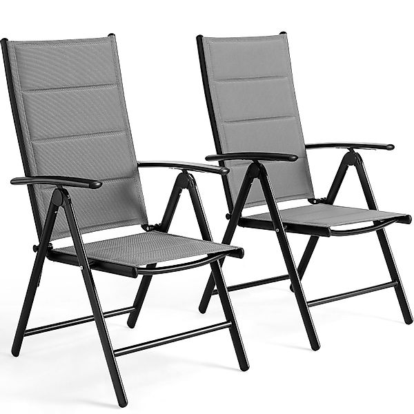 TLGREEN Gartenstuhl Hochlehner Klappbar,2er Set Aluminium günstig online kaufen
