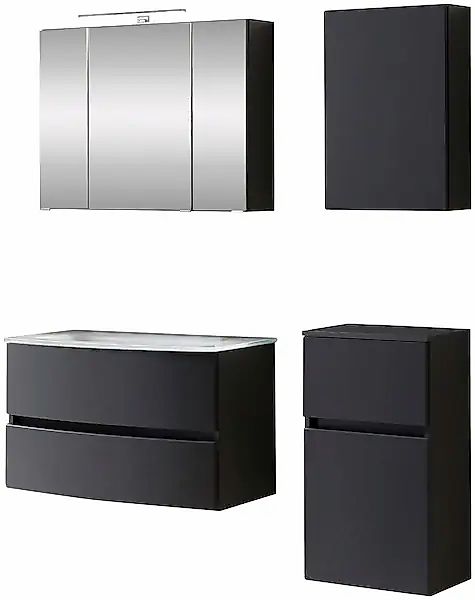 welltime Badezimmer-Set »Kaunas«, (Set, 4 St.), Breite 120 cm, Soft Close F günstig online kaufen