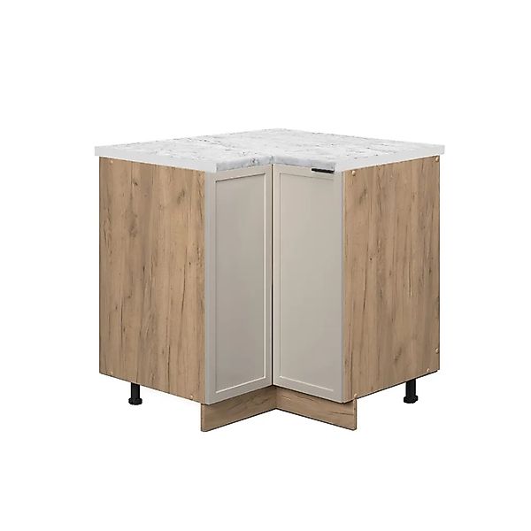 Vicco Eckunterschrank Fame-Line Küchen Eckschrank GrauBeige 81 cm AP Marmor günstig online kaufen