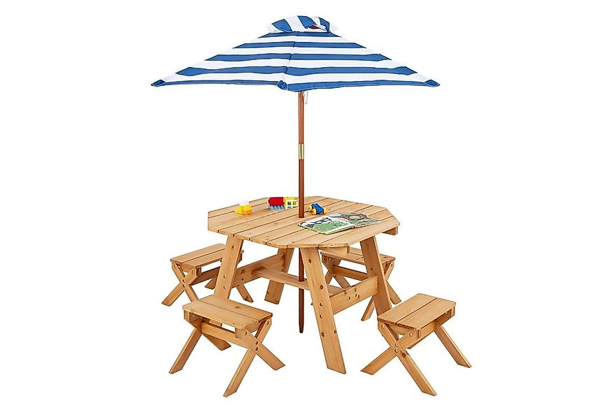COSTWAY Garten-Kindersitzgruppe, (6-tlg), Kinder Picknicktisch, Gartenmöbel günstig online kaufen