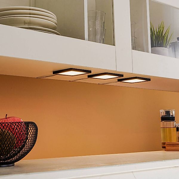 Lindby Antony LED-Unterbaulampe, 3er-Set, schwarz günstig online kaufen