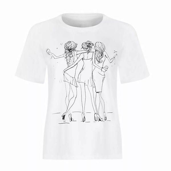 Evoni T-Shirt Damen Kurzarmshirt aus weichem Baumwollstoff mit modischem Fr günstig online kaufen