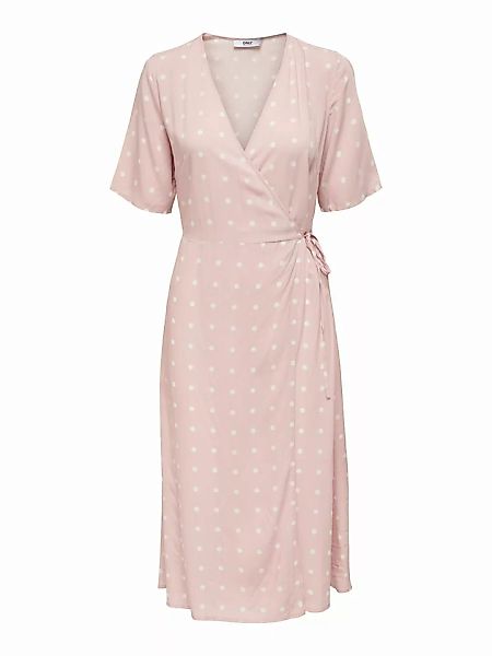 ONLY Gepunktet Midi Wickelkleid Damen Pink günstig online kaufen