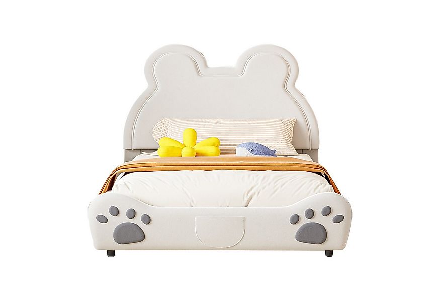 Flieks Polsterbett, Bärenform Kinderbett Doppelbett 140x200cm hautfreundlic günstig online kaufen