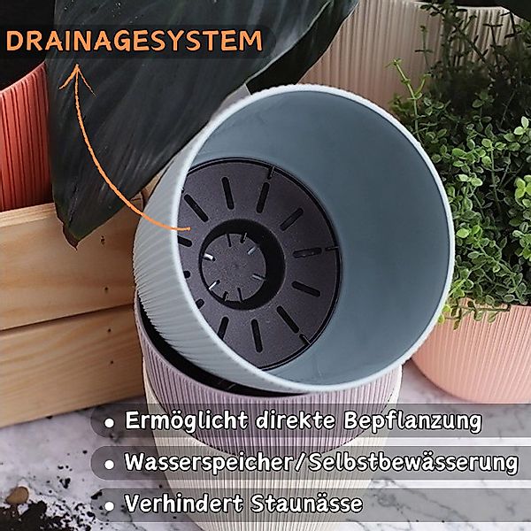 Engelland Blumentopf Pflanztopf mit Drainagesystem (Vorteils-Set, günstig online kaufen