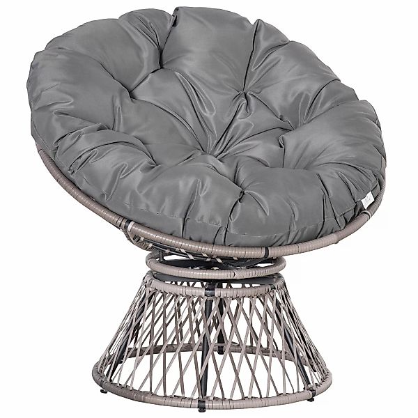 Outsunny Papasansessel schwarz Polyrattan B/H/L: ca. 87x90x97 cm günstig online kaufen