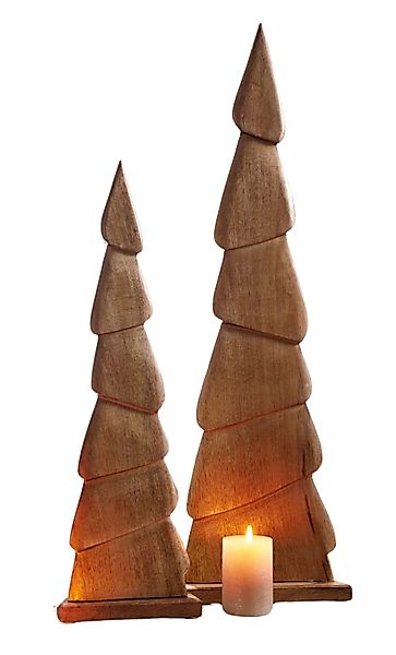Dekoleidenschaft Dekofigur Tannenbaum "Schlank" aus Mango günstig online kaufen