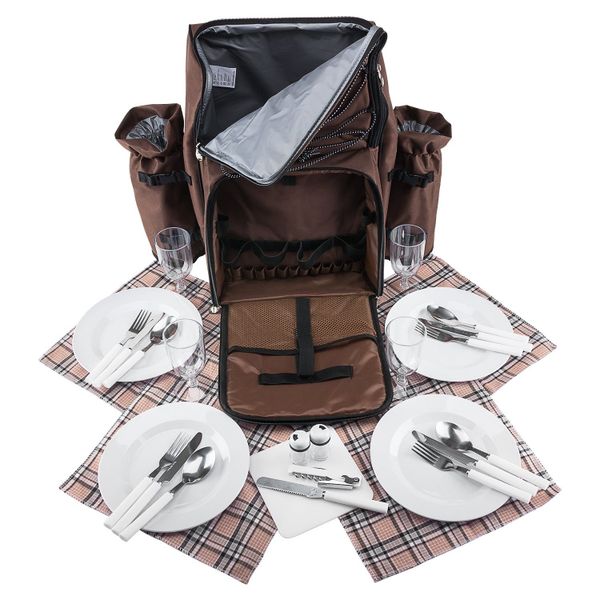 anndora Picknickrucksack Wanderrucksack Rucksack für 4 günstig online kaufen