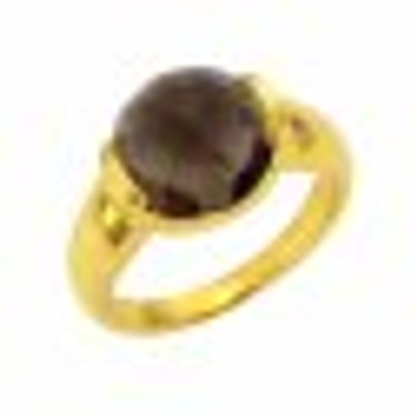 Ring 925 Silber vergoldet Rauchquarz 12mm günstig online kaufen