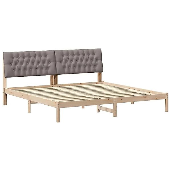 vidaXL Bettgestell mit Gepolstertem Kopfteil Braun 200 x 200 cm 3394381 günstig online kaufen
