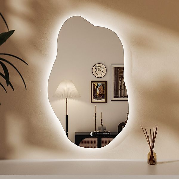 WDWRITTI Schminkspiegel Wand Kosmetikspiegel Wandspiegel Asymmetrisch günstig online kaufen