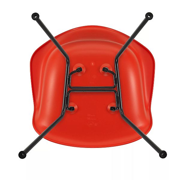 Vitra - Eames Plastic Chair DAX Gestell schwarz - mohnrot/Sitzschale Polypr günstig online kaufen