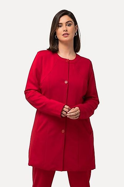 Ulla Popken Jerseyblazer Longblazer Ziernähte Rundhals günstig online kaufen