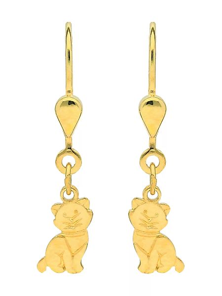 Adelia´s Paar Ohrhänger "333 Gold Ohrringe Ohrhänger Katze", Goldschmuck fü günstig online kaufen