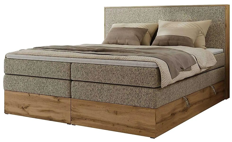 Boxspringbett mit Bettkasten Wood Classic King ¦ beige ¦ Maße (cm): B: 184 günstig online kaufen