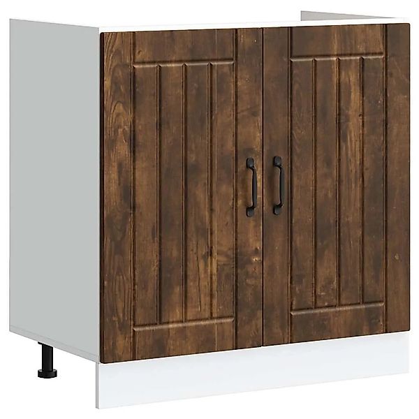 vidaXL Spülenunterschrank Lucca Räuchereiche Holzwerkstoff 853692 günstig online kaufen