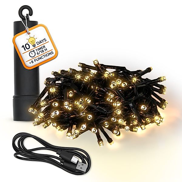 Spetebo LED-Lichterkette Deko Beleuchtung Akku betrieben günstig online kaufen