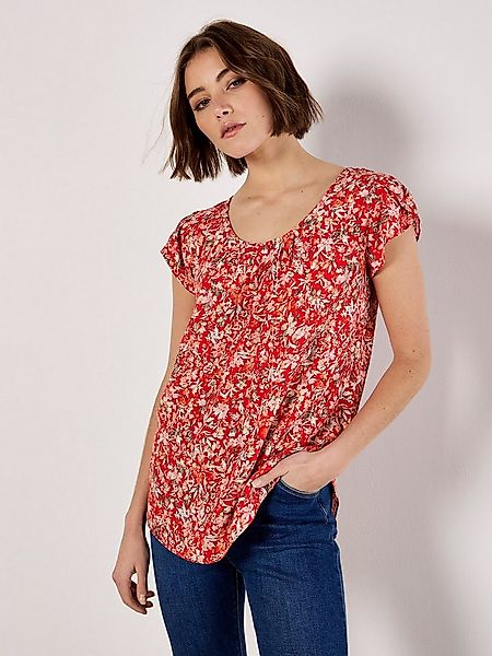 Apricot Klassische Bluse Garden Layer Ditsy Top mit Tulpenärmel günstig online kaufen