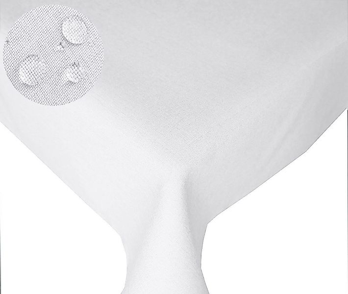Tischdecke Leinenoptik ECKIG Tischdecke uni Gartentischdecke, günstig online kaufen