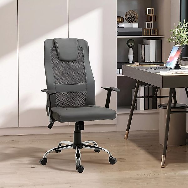 Vinsetto ergonomischer Bürostuhl mit Wippfunktion, höhenverstellbar & 360° günstig online kaufen