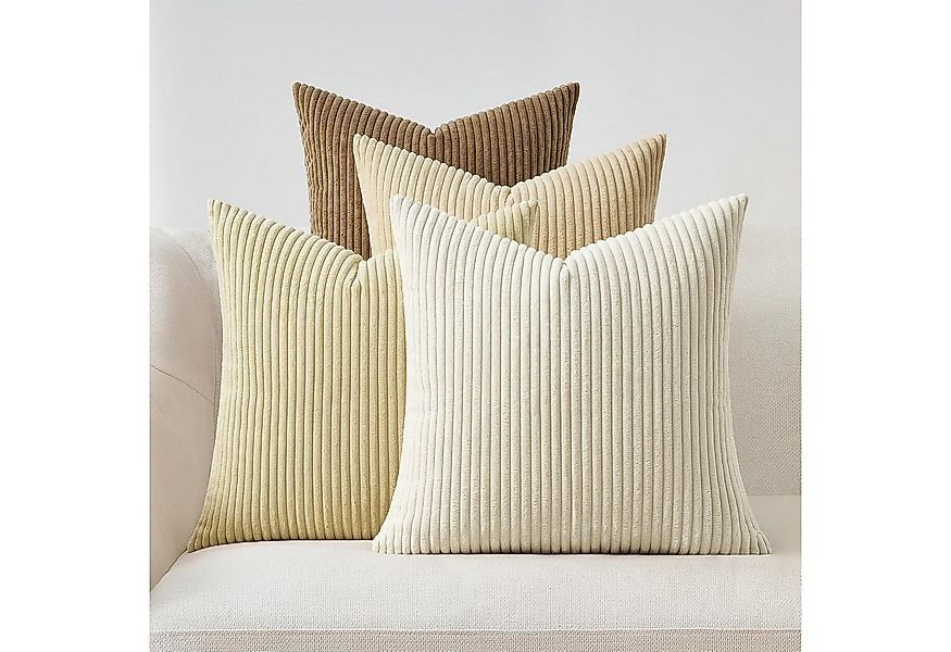 Topfinel Kissenbezüge 4er Set Kordsamt, flauschig Farbverlauf, Gestreift, k günstig online kaufen