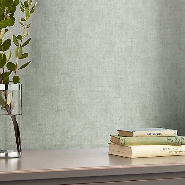 LAURA ASHLEY Vliestapete »Uni Leaf« neutral glatt 10mx52cm (ca. 5m2) günstig online kaufen