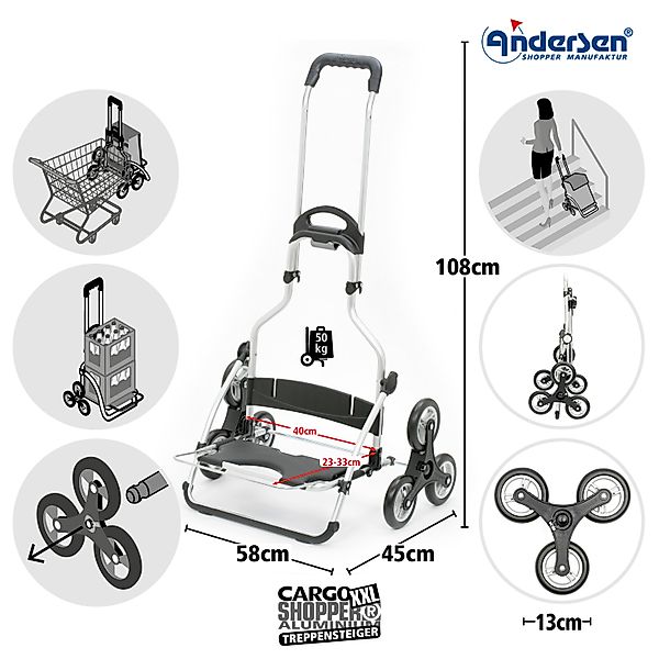 Andersen Einkaufstrolley Treppensteiger Cargo Shopper XXL günstig online kaufen